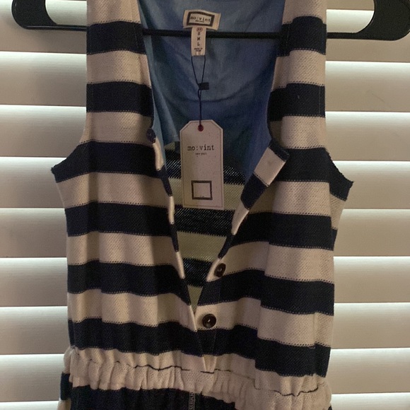 Navy & Cream Stripe Jumpsuit - Picture 3 of 10